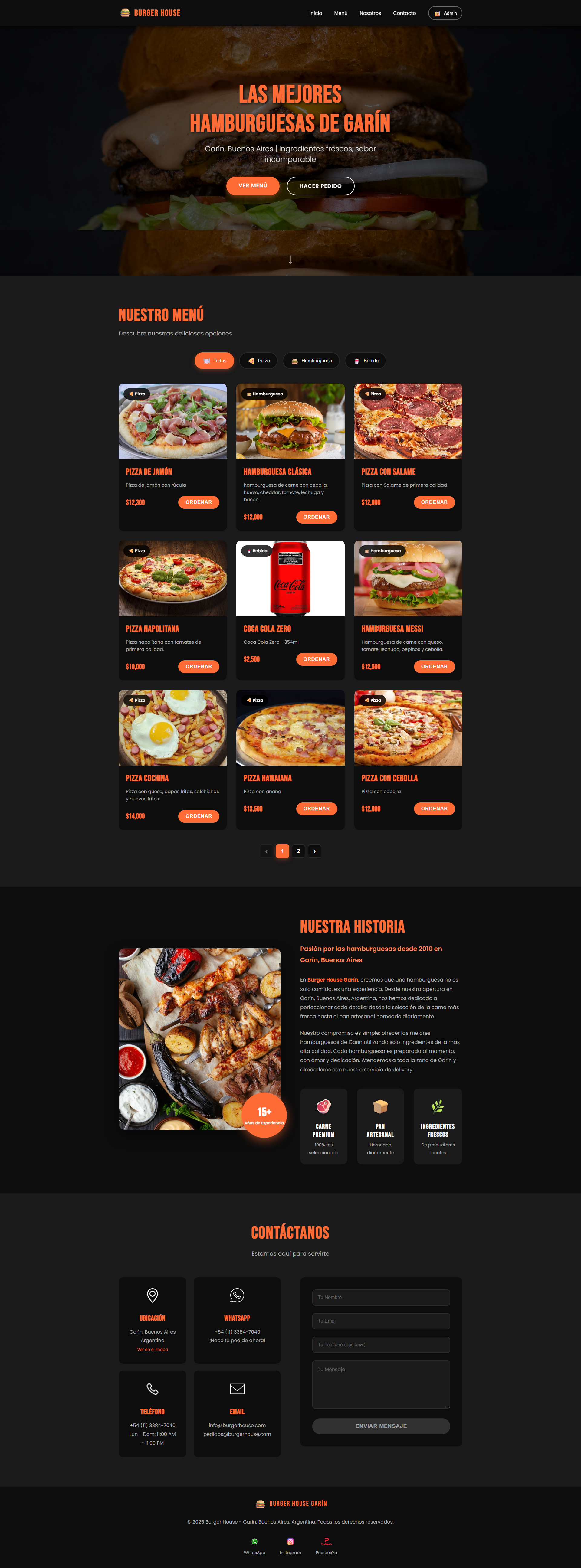 Página Web Hamburguesería