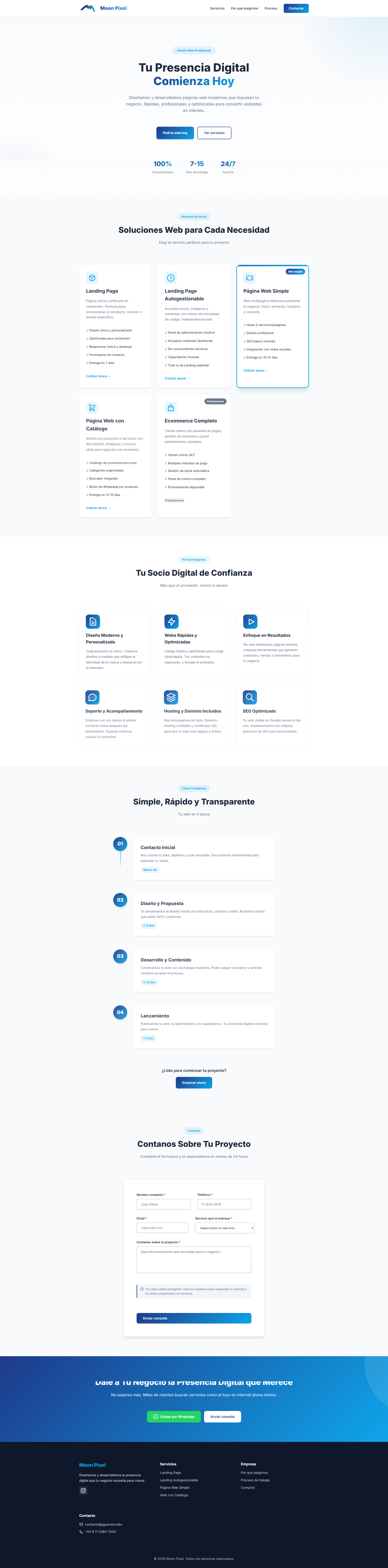 Moon Pixel Landing Page